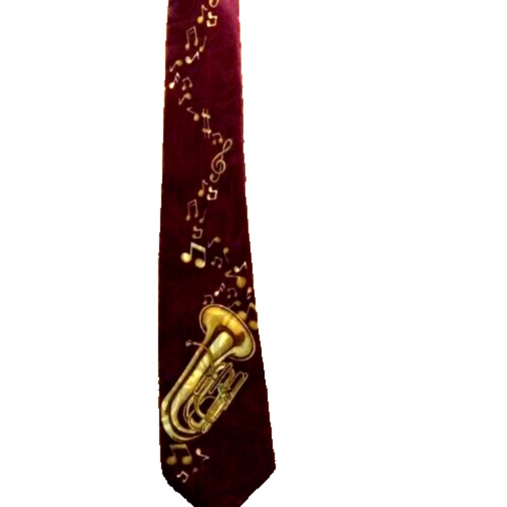 Tie Hand Made Steven Harris Tie musical tuba music notes